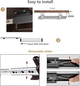 Cintre de pantalon en or noir organisateur de placard en métal peu encombrant plusieurs cintres de pantalon - Product Image 6