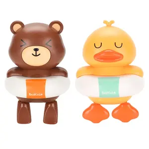 Jinming bak mandi mainan anak, kartun hewan beruang bebek Backstroke air Floating plastik untuk bayi