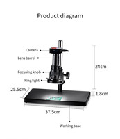 C Mount 16MP 135X 60 Fps Digital Industrial Video Camera Microscope for Monitor