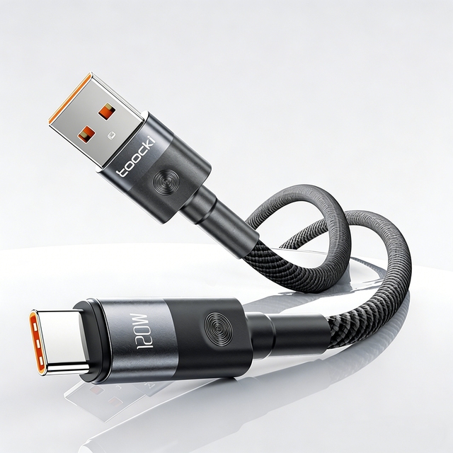 Toocki New Nylon Braided Fast Charger Cable 120W Max 6A Output Reinforced Joint USB-A to Type-C  for High-Performance Devices