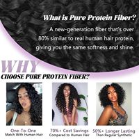 Extensions de cheveux au crochet pré-bouclées style Boho Gogo Curl, 10 pouces, noir naturel, fibre protéinée pure, 10,08 onces, ondulations profondes et serrées, style Beach Curl