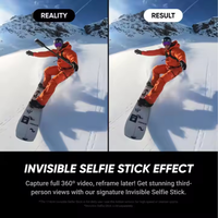 Caméra d'action miniature Insta 360 X5 8K 15m étanche grand angle 10x pour la plongée et la moto