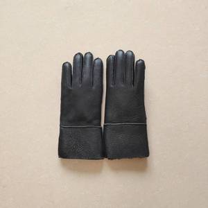 <span class=keywords><strong>Gants</strong></span> d'hiver pour <span class=keywords><strong>femme</strong></span> en cuir de mouton véritable avec fourrure intégrée, coupe-vent, pour l'extérieur, OEM - Product Image 4