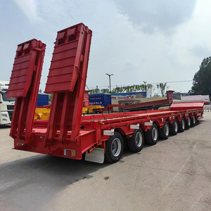 3 <span class=keywords><strong>4</strong></span> trục 60 100 120ton thủy lực mở rộng cổ ngỗng thả sàn phẳng giường thấp loader nền tảng lowbed bán Trailer lowboy - Product Image 4