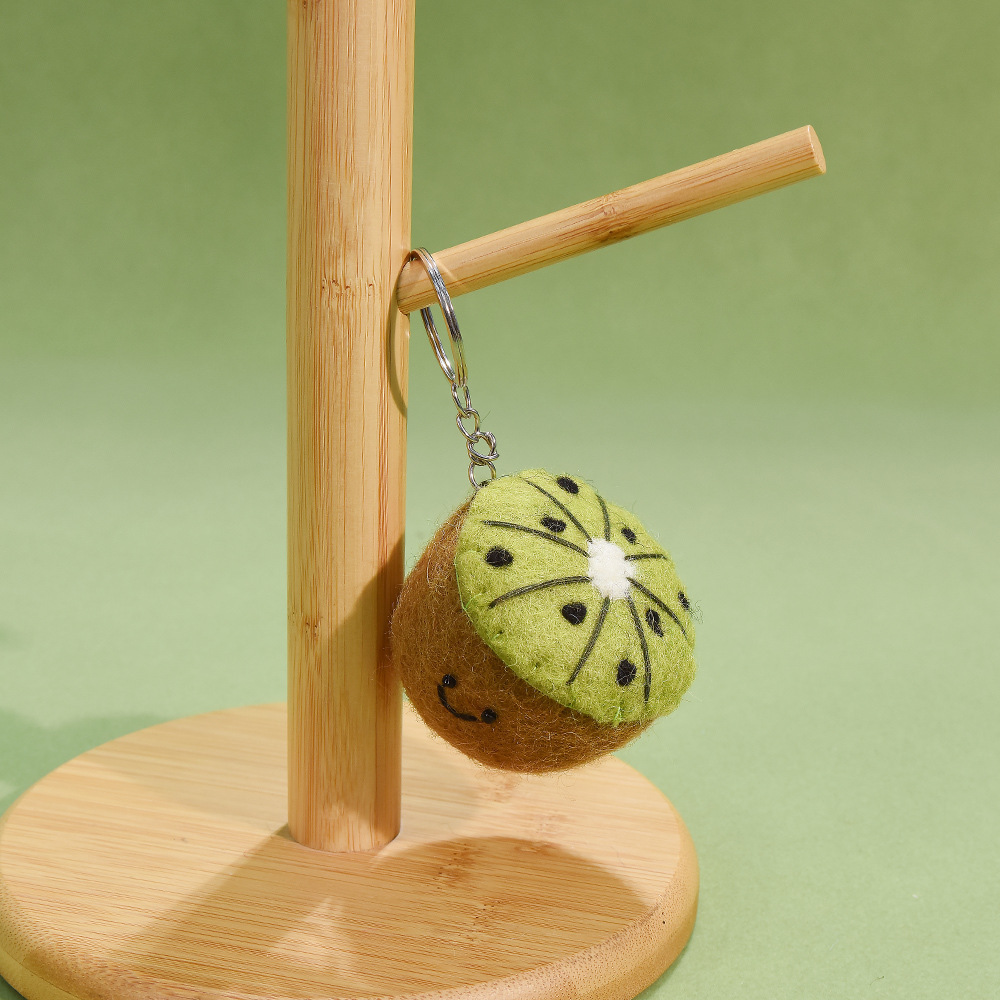Serie frutta e verdura-kiwi -5 cm - feltro di lana [pendente]]