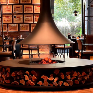 Chimenea Circular Central <span class=keywords><strong>de</strong></span> <span class=keywords><strong>Diseño</strong></span> Moderno para Vestíbulo Comercial, Decorativa, <span class=keywords><strong>de</strong></span> Interior, <span class=keywords><strong>de</strong></span> <span class=keywords><strong>Leña</strong></span> y Gas Natural, a Gran Escala, Personalizada, <span class=keywords><strong>de</strong></span> la Marca CRUISE - Product Image 1
