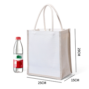 Sacs fourre-tout en toile de <span class=keywords><strong>jute</strong></span> promotionnels vente en gros de petits sacs fourre-tout réutilisables épicerie écologique - Product Image 5