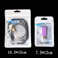 Quantité minimale de commande 100 pièces personnalisé impression Logo Usb câble emballage sacs pour Design classique Usb chargeur câble Ziplock sacs de rangement