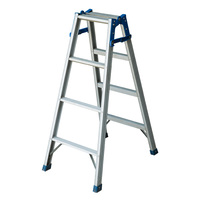 Échelle en aluminium légère conforme à la norme EN131, avec pieds antidérapants en caoutchouc bleu, support transversal stable, échelle de travail commerciale