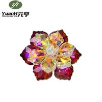 Aksesoris Bahan Gaun Pengantin Gaya Shank Anting Corsage Buatan Tangan DIY Bunga Kristal Berwarna-warni Baru
