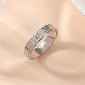 Bague de mode en acier inoxydable avec calligraphie Ayatul Kursi, motif arabe simple du Coran islamique, pour hommes et femmes, vente en gros, nouveauté Aïd - Product Image 5