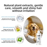 Shampoo pour animaux de compagnie pour chats et chiens, élimination des acariens, antibactérien, désodorisant, anti-démangeaisons, parfum, soin des poils, 500 ml, protection de la peau