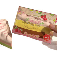 Moozy Jouet anti-stress réaliste en forme de gâteau de framboise, mousseux à remontée lente, mignon, pour le jeu alimentaire