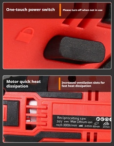 Sierra Recíproca Portátil con Batería de Litio Recargable de Gran Capacidad, Hoja de 22 mm de Diámetro, 1200 mm, GX-LRS03 - Product Image 3