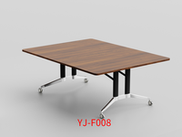 Table de formation pliante contractuelle en mélamine avec structure en aluminium, système modulaire, mobilier pour bureau et projets de conférence