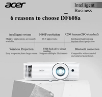 Projecteur intelligent Ace r DF608A 1080P pour bureau 4200, mise en miroir d'écran sans fil, lecture directe USB, vidéoconférence prise en charge