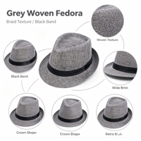 Chapeau Pork Pie Classique Rayé Texturé pour Homme Tie Company, Style Trilby Élégant pour l'Extérieur et l'Été, 100% Coton (Taille Unique UK Alpha)
