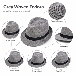 Tie Company Mens Classic Striped Textured Pork Pie <strong>Hat</strong> Stylish Trilby Outdoor Summer Wear 100% Cotton (<strong>UK</strong> Alpha One Size - Product Image 1