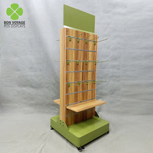 Retail POS Promosi 2 Sisi Aksesori Ponsel Diputar Rak Pakaian Dalam Rak Pajangan Slatwall Berdiri dengan Kait Gantung - Product Image 2