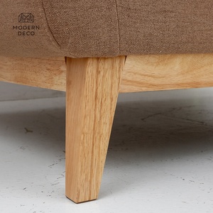Fauteuil canapé en tissu unique, pieds en bois, design danois, style suédois - Product Image 6