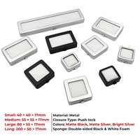 Boîte de présentation en métal à fermeture à pression pour pierres précieuses, carrée ou rectangulaire, étui de rangement pour diamants en vrac avec fenêtre transparente, organisateur d'emballage pour pierres