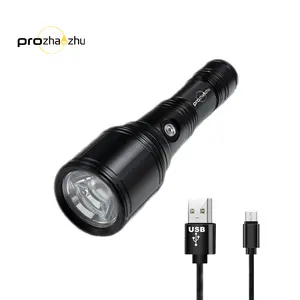 XHP70 senter selam bawah air, senter selam LED 4000 lumen 26650 USB isi ulang IP68 tahan air