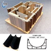 Système de panneaux muraux combinés en charbon de bambou 3D et grain de bois, personnalisé OEM, avec grille ondulée incurvée pour la décoration intérieure