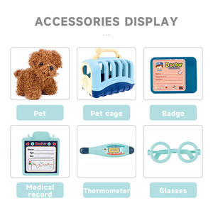 Kit de jeu de rôle vétérinaire avec chien en peluche, outils médicaux, sac de transport pour animaux, développement de l'empathie, compétences de vie, jouet éducatif pour enfants - Product Image 2