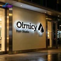 Enseigne 3D LED en acrylique personnalisée rétroéclairée, transformateur, canal en acier inoxydable, identification métallique pour façade de magasin commercial