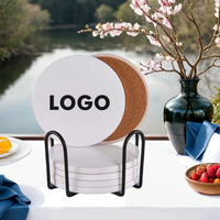 Lot de sous-verres en céramique personnalisables de style classique, absorbants, pour tasses à thé, vaisselle, supports vierges pour sublimation, pour café et boissons