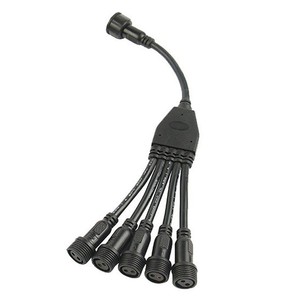 Waterproof 1 To 6 Male And Female Connector Cable For Led Outdoor <b>Lighting</b> PvC <b>Plug</b> <b>In</b> Adapter Splitter Extension Cord - Product Image 2