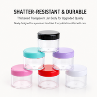 Pot de voyage mini vide en plastique PS transparent, écologique, 5g, 10g, 15g, pour baume à lèvres, crème contour des yeux, échantillon cosmétique, avec bouchons