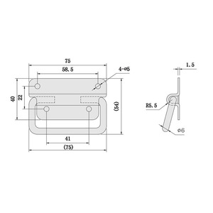 Stainless Steel Folding Handle A-1006-2S 75x40mm Industrial Equipment Durable Cabinet Door Handle - Product Image 1