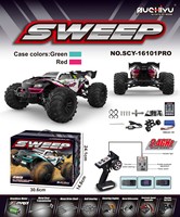 Coche de Control Remoto 4x4 RC Monster Truck a Escala 1/16, 4WD RTR con Motor sin Escobillas, Control Remoto, SCY-16101PRO, Hiper Alta Velocidad 70KM/H
