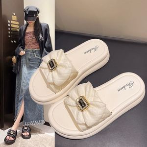 Women's PVC <strong>Bow</strong> Fashion Beach <strong>Sandals</strong> High Heel Thick Sole Non-<strong>Slip</strong> Slides Slippers Outdoor Wholesale for Women &amp; Ladies