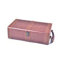 Grain de bois PU Cuir MDF Cérémonie Vintage Boîte D'emballage de Vin