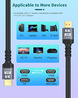Câble hdmi kablo 8k en nylon haute vitesse 2.1 10 pieds hdmicable