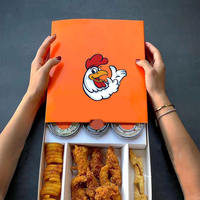 Conteneur d'emballage alimentaire jetable écologique personnalisé pour kebab, poulet frit, anneaux d'oignon, papier kraft avec laminage mat