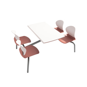 Juego de sillas de mesa de comedor integradas Sanangle, diseño moderno para 4 personas, uso comercial en restaurantes, escuelas, cafeterías para empleados - Product Image 3