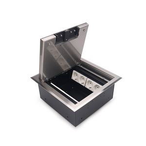 Boîtier de plancher surélevé avec prise de sol dissimulée et couvercle de gestion des câbles pour installation au bureau - Product Image 1