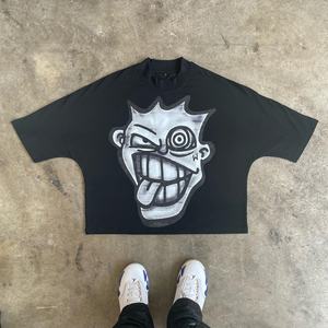 Custom Cropped Raw Cut Drop Shoulder Custom DTG Print Heavyweight Cotton Thick <b>Collar</b> Boxy Fit Men <b>T</b> <b>Shirt</b> - Product Image 5