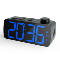 Digitaler Quarz-Wecker mit Lautsprecher Schreibtischuhr mit Aufwachfunktion Digitalradio Musik ABS Modernes Design