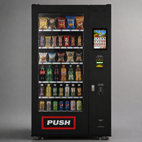 Distributeur automatique réfrigéré avec accepteur de pièces et de billets, retour de monnaie, pour snacks, boissons, commerce de détail