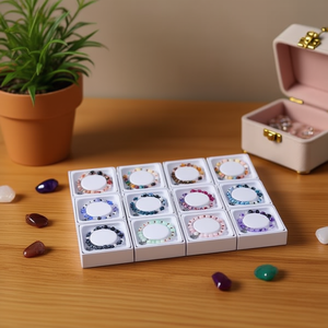 Bracelet en acier inoxydable Angelina 8 mm avec perles en pierre naturelle, style bohème unisexe, bijoux cadeau - Product Image 2