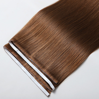 Extensions de cheveux à bandes longues en PU injecté, qualité luxe, douces et légères, blondes, 100% cheveux vierges russes bruts Donant
