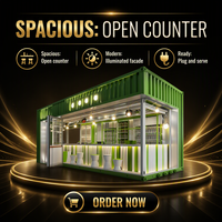 Restaurant mobile personnalisé, bar, kiosque, stand alimentaire modulaire extérieur