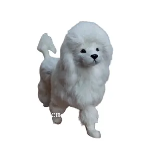Lifelike động vật poodles thủ công đồ trang trí đạo cụ hình ảnh poodles con chó lông màu đen sang trọng Unisex nhân tạo nhồi bông con chó diều Teddy Dog