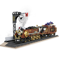 Ensemble de jouets de construction de train électrique créatif, blocs d'assemblage en plastique personnalisables pour voitures, pour les enfants de 5 à 13 ans