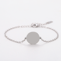 Bracelet rond en acier inoxydable gravable personnalisé Ywyougang, chaîne délicate avec breloque pour femme, idéal pour le quotidien et comme cadeau