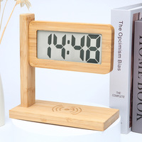 Jam meja & jam meja pengisian daya nirkabel Digital cerdas untuk anak-anak dengan Logo kustom higrometer termometer